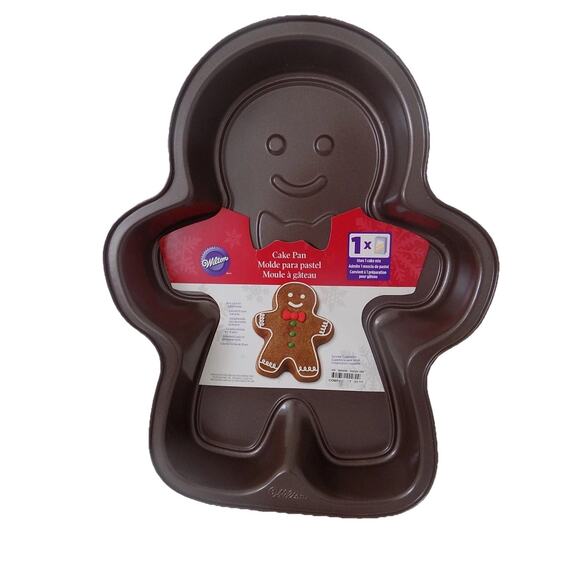 WILTON Gingerbread Man Boy Pan Cake Cookie Christmas Baking Non-Stick NEW - Picture 1 of 4